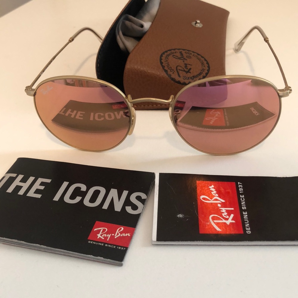 Ray-Ban round metal glasses - pink / gold